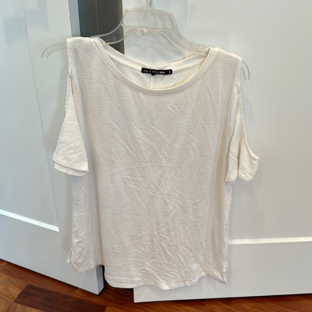 Rag and Bone white shoulder - less tee